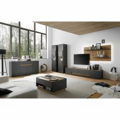 Norrwood Standvitrine Olon - Anthrazit -Wohnzimmermöbel boutique en ligne 1000260645 210422 08444200045 MOOD DETAILS P000000001000260645 mood