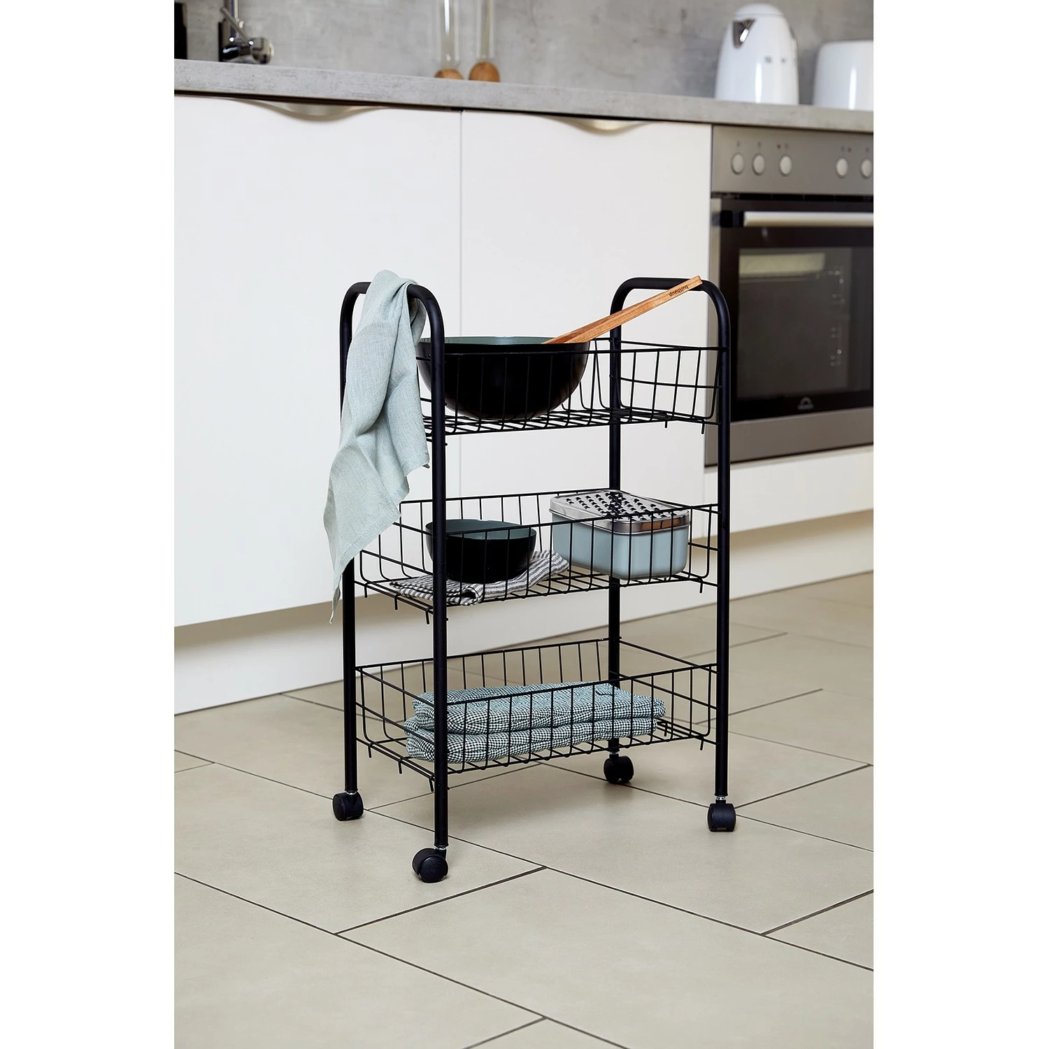 WENKO Servierwagen Florenz - Metall - Schwarz 2 WENKO Servierwagen Florenz - Metall - Schwarz – Bild 2