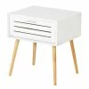 WENKO Beistelltisch Finja II - Bambus massiv - Weiß / Bambus
