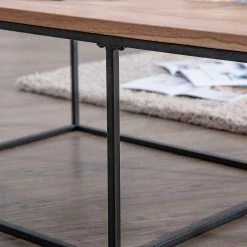 Red Living Couchtisch Fenay - Akazie massiv / Metall - Akazie / Schwarz -Wohnzimmermöbel boutique en ligne 1000261425 210430 11585800052 DETAILS P000000001000261425