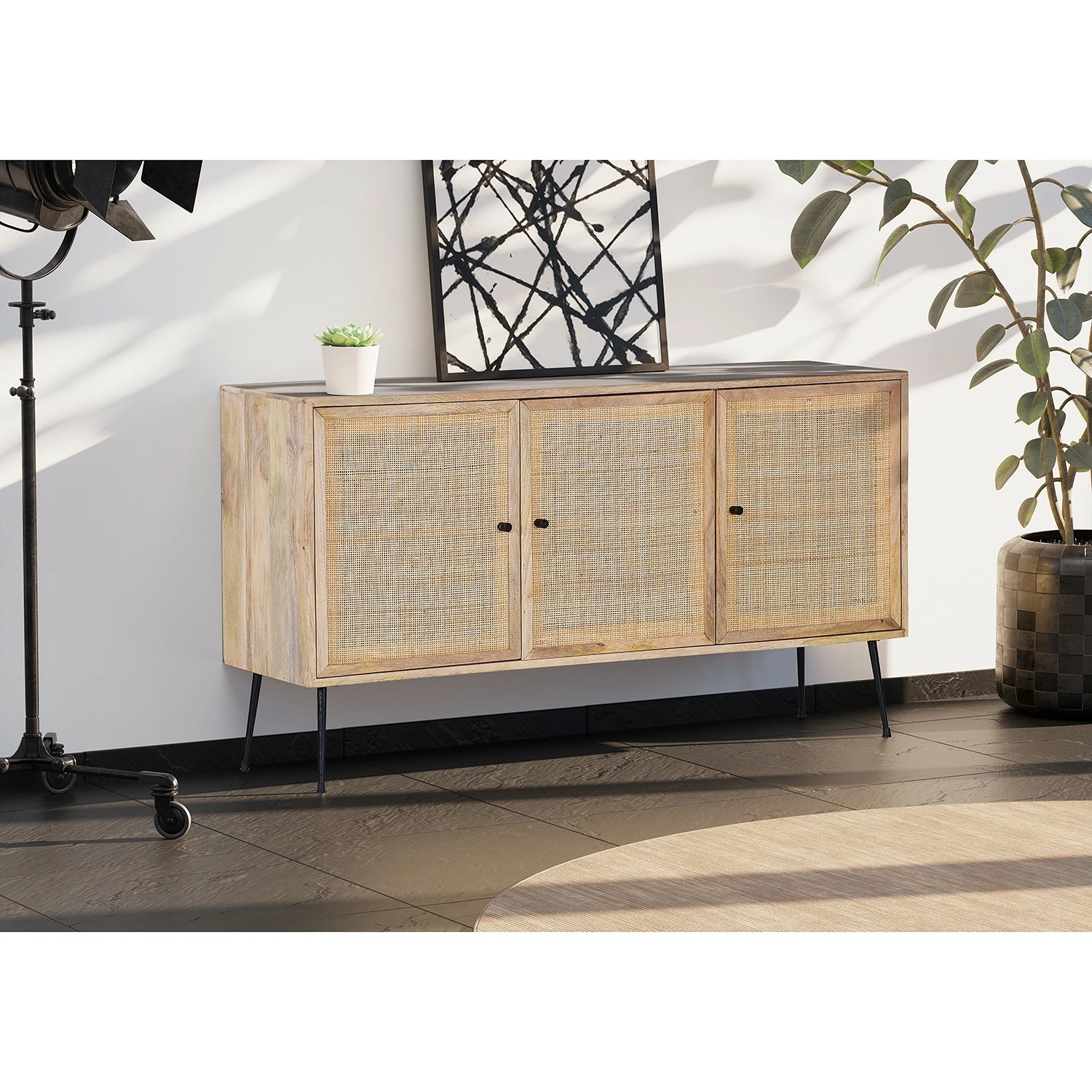 Naturoo Sideboard Maardu - Rattan / Mango massiv - Beige / Mango 2 Naturoo Sideboard Maardu - Rattan / Mango massiv - Beige / Mango – Bild 2