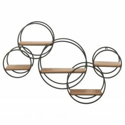 Loftscape Wandregal Trept - Eiche massiv / Metall - Eiche / Schwarz