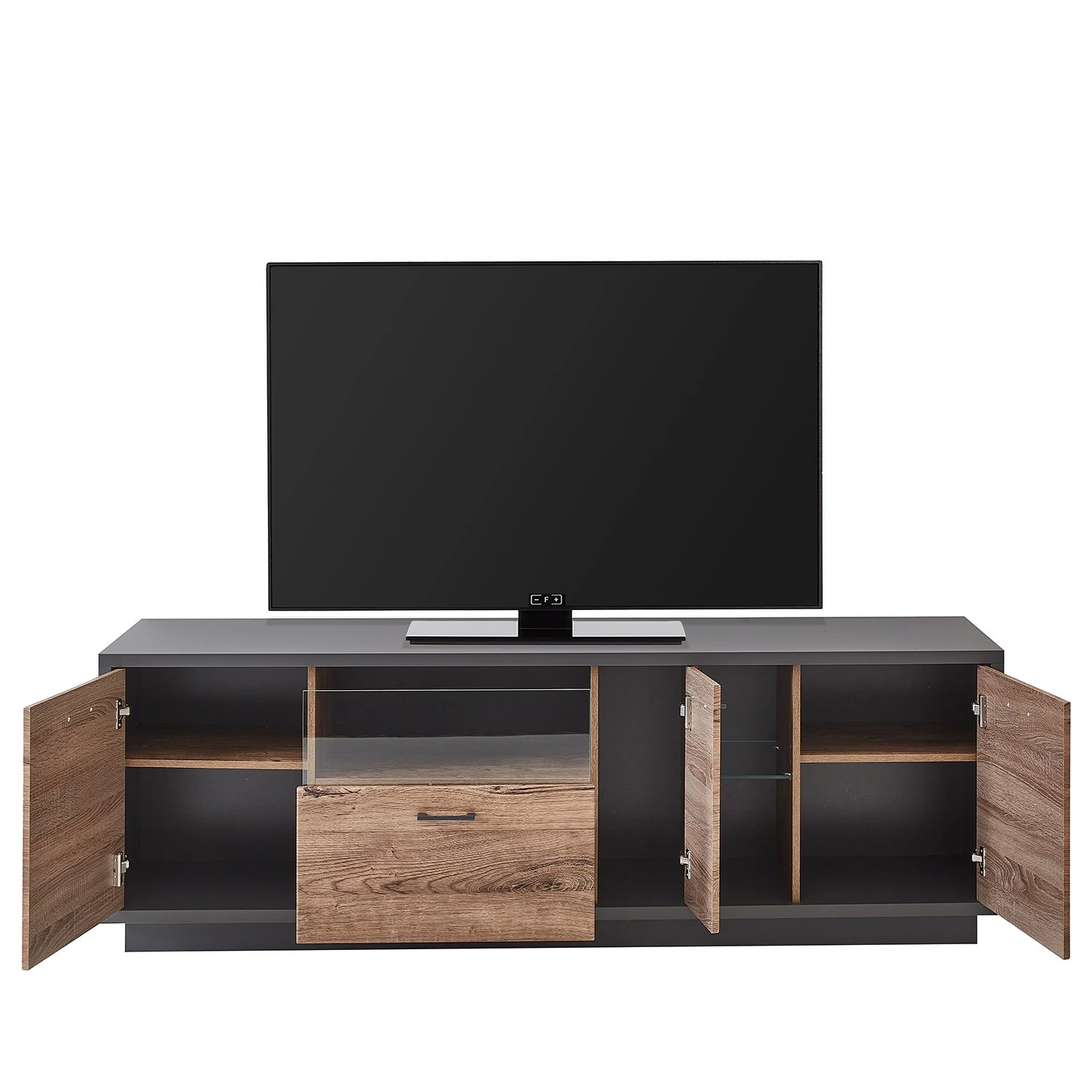 Red Living Wohnwand Batey I (3-teilig) - Haveleiche Dekor / Graphit 4 Red Living Wohnwand Batey I (3-teilig) - Haveleiche Dekor / Graphit – Bild 4