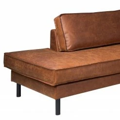 Wohnlandschaft FORT DODGE - Antiklederlook - Microfaser Yaka: Cognac - Longchair davorstehend rechts / Ottomane links - Mit Hocker -Wohnzimmermöbel boutique en ligne 1000262009 210428 13325900097 DETAILS P000000001000262009