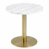 Red Living Beistelltisch Saula - Marmor / Metall - Marmor Weiß / Messing