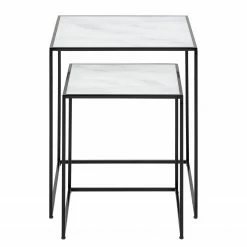 Red Living Beistelltisch Ballenita II (2er-Set) - Glas / Metall - Marmor Weiß Dekor / Schwarz 9 Red Living Beistelltisch Ballenita II (2er-Set) - Glas / Metall - Marmor Weiß Dekor / Schwarz -Wohnzimmermöbel boutique en ligne 1000263256 210903 10534200003 DETAILS P000000001000263256