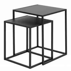 Norrwood Beistelltisch Cascavel II (2er-Set) - Stahl - Schwarz