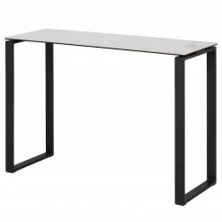 Fredriks Konsolentisch Unnau II - Keramik / Metall - Weiß / Schwarz