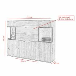 Red Living Highboard Ambato I - Eiche Artisan Dekor -Wohnzimmermöbel boutique en ligne 1000263436 210430 11510500206 SKETCH DETAILS P000000001000263436 sketch