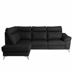 Modoform Ecksofa Nastola I - Echtleder Mabel: Schwarz - Ottomane davorstehend links -Wohnzimmermöbel boutique en ligne 1000263592 210601 15004200503 DETAILS P000000001000263592