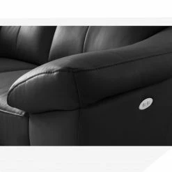 Modoform Ecksofa Nastola I - Echtleder Mabel: Schwarz - Ottomane davorstehend links -Wohnzimmermöbel boutique en ligne 1000263592 210601 15004200504 DETAILS P000000001000263592