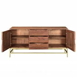 Jack & Alice Sideboard Puyo - Akazie massiv / Metall - Akazie / Gold -Wohnzimmermöbel boutique en ligne 1000264972 220118 13141200053 DETAILS P000000001000264972
