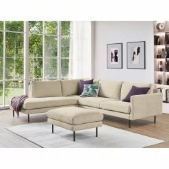 Mørteens Polsterhocker Landos - Cordstoff Licia: Creme -Wohnzimmermöbel boutique en ligne 1000264994 210827 06175000199 MOOD DETAILS P000000001000264994 mood