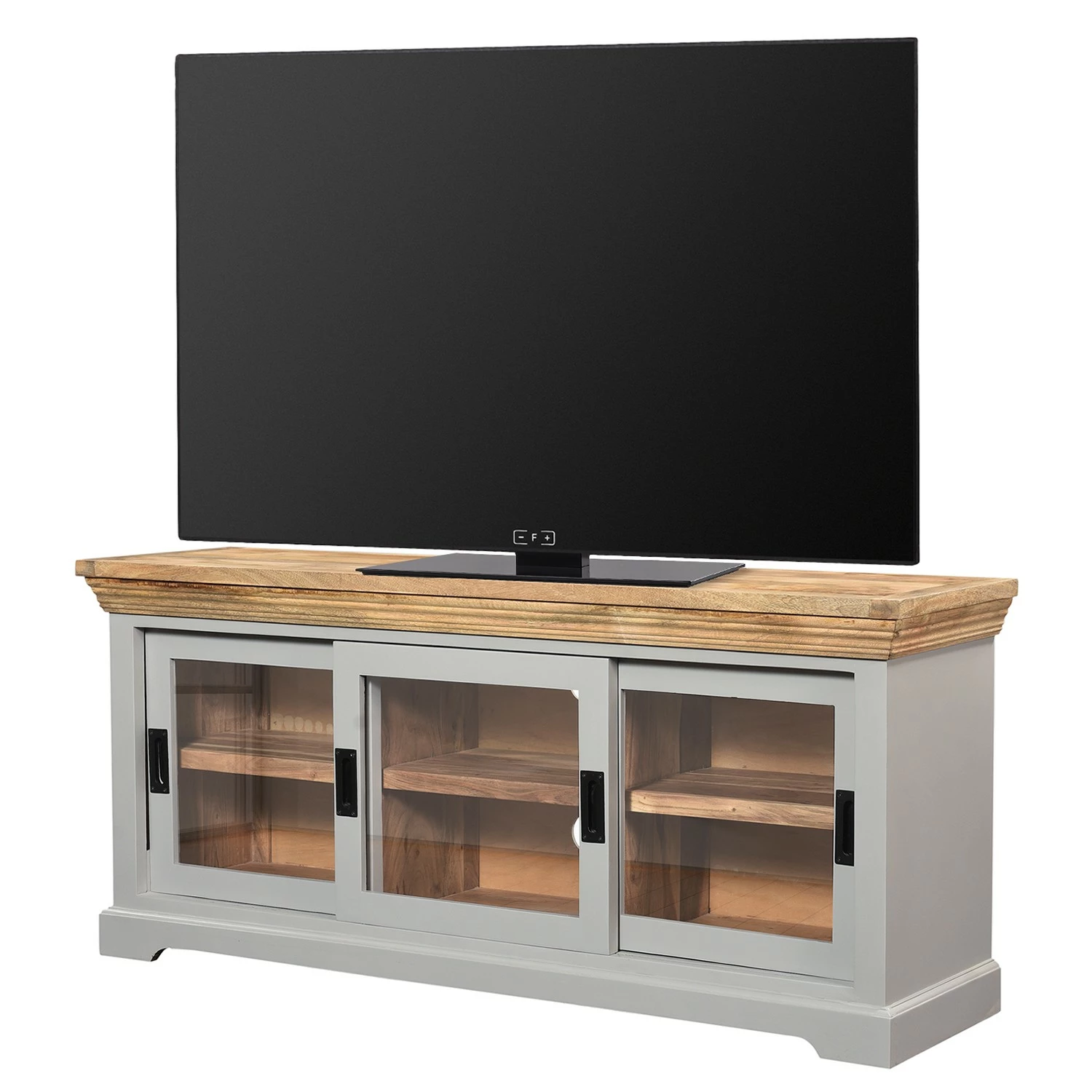 Maison Belfort TV-Lowboard Antton - Akazie / Mango massiv - Grau / Mango 1 Maison Belfort TV-Lowboard Antton - Akazie / Mango massiv - Grau / Mango