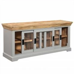 Maison Belfort TV-Lowboard Antton - Akazie / Mango massiv - Grau / Mango 8 Maison Belfort TV-Lowboard Antton - Akazie / Mango massiv - Grau / Mango -Wohnzimmermöbel boutique en ligne 1000265466 220104 093805000048 DETAILS P000000001000265466