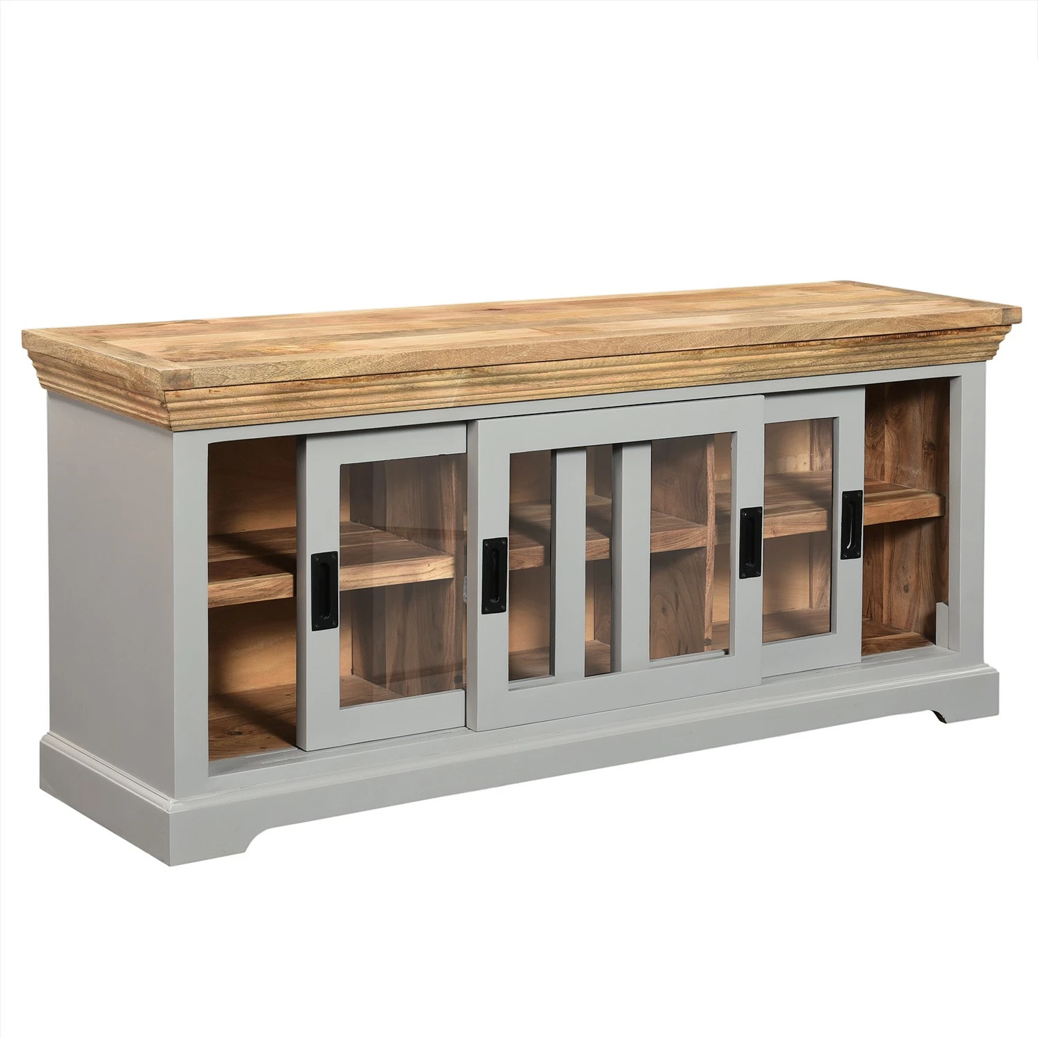 Maison Belfort TV-Lowboard Antton - Akazie / Mango massiv - Grau / Mango 3 Maison Belfort TV-Lowboard Antton - Akazie / Mango massiv - Grau / Mango – Bild 3