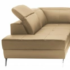 Loftscape Ecksofa Bussy - Echtleder - Echtleder Poas: Cappuccino - Ottomane davorstehend links - Mit Schlaffunktion -Wohnzimmermöbel boutique en ligne 1000266791 211018 111408000171 DETAILS P000000001000266791