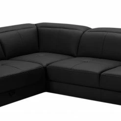 Loftscape Wohnlandschaft Bussy - Echtleder - Echtleder Moja: Schwarz - Longchair davorstehend rechts / Ottomane links - Mit Schlaffunktion -Wohnzimmermöbel boutique en ligne 1000266810 210527 11184000582 DETAILS P000000001000266810