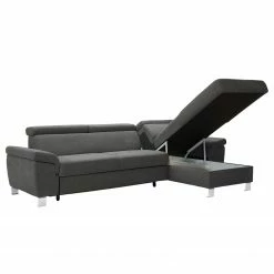 Loftscape Ecksofa Busene I - Microfaser - Microfaser Enza: Dunkelgrau - Longchair davorstehend rechts - Mit Schlaffunktion -Wohnzimmermöbel boutique en ligne 1000266871 210527 11200801244 DETAILS P000000001000266871