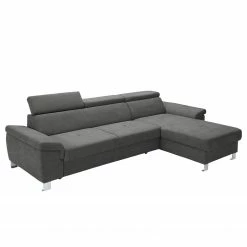 Loftscape Ecksofa Busene I - Microfaser - Microfaser Enza: Dunkelgrau - Longchair davorstehend rechts - Mit Schlaffunktion -Wohnzimmermöbel boutique en ligne 1000266871 210527 11200801248 DETAILS P000000001000266871