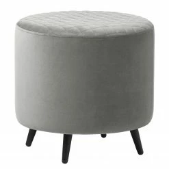 Red Living Polsterhocker Albero - Samt - Grau