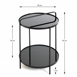 Loftscape Beistelltisch Wingard - Glas / Metall - Schwarz -Wohnzimmermöbel boutique en ligne 1000267402 210518 16033200037 SKETCH DETAILS P000000001000267402 sketch