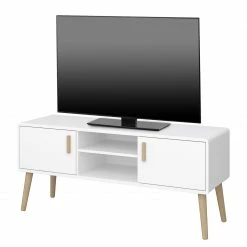 Steens TV-Lowboard Pavona - Weiß / Eiche