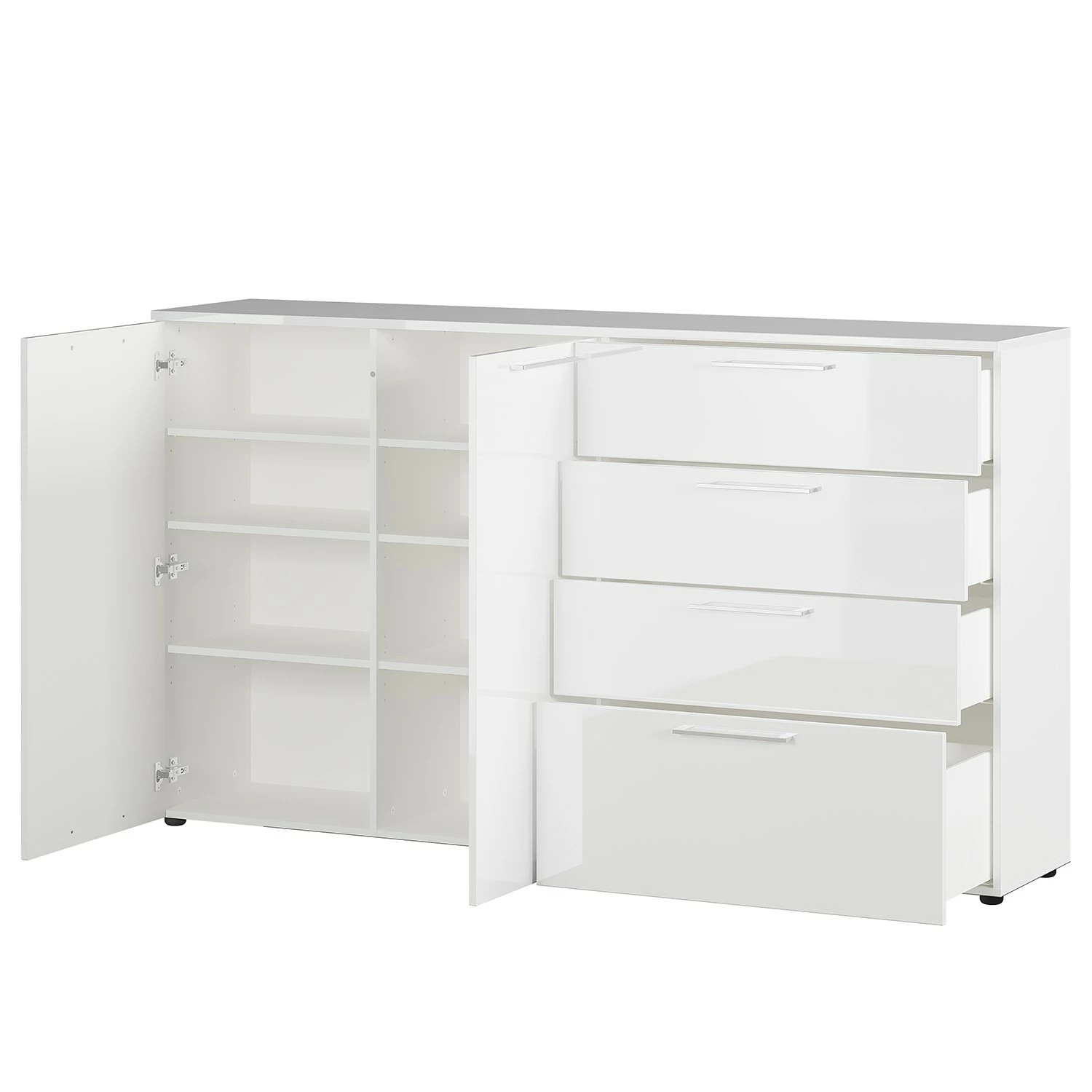 Germania Sideboard Sunnyvale - Hochglanz Weiß / Matt Weiß - Breite: 186 cm 3 Germania Sideboard Sunnyvale - Hochglanz Weiß / Matt Weiß - Breite: 186 cm – Bild 3