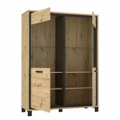 Red Living Vitrinenschrank Egan I - Eiche Artisan Dekor / Eiche Schwarz Dekor -Wohnzimmermöbel boutique en ligne 1000270227 210609 06155300109 DETAILS P000000001000270227