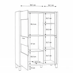 Norrwood Highboard Boyd III - Weiß / Eiche Dekor -Wohnzimmermöbel boutique en ligne 1000270229 210609 06155500132 SKETCH DETAILS P000000001000270229 sketch