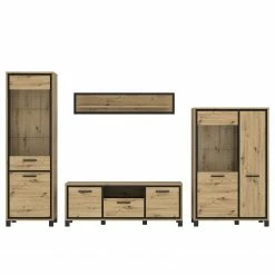 Red Living Wohnwand Egan (4-teilig) - Eiche Artisan Dekor / Eiche Schwarz Dekor -Wohnzimmermöbel boutique en ligne 1000270240 210609 06160000217 DETAILS P000000001000270240