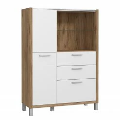 Norrwood Highboard Boyd II - Weiß / Eiche Dekor 16 Norrwood Highboard Boyd II - Weiß / Eiche Dekor -Wohnzimmermöbel boutique en ligne 1000270241 210609 06160100226 DETAILS P000000001000270241