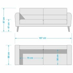 Norrwood Sofa Lucinda I (2,5-Sitzer) - Webstoff - Webstoff Hanabi: Beige - Beige -Wohnzimmermöbel boutique en ligne 1000270288 210611 10093500360 SKETCH DETAILS P000000001000270288 sketch