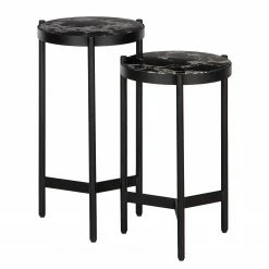 Studio Copenhagen Beistelltisch Abee I (2er-Set) - Marmor Schwarz Dekor / Schwarz -Wohnzimmermöbel boutique en ligne 1000270348 220809 030 DETAILS P000000001000270348