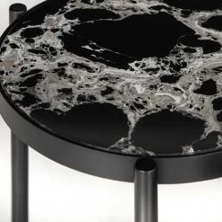 Studio Copenhagen Beistelltisch Abee I (2er-Set) - Marmor Schwarz Dekor / Schwarz -Wohnzimmermöbel boutique en ligne 1000270348 220809 080 DETAILS P000000001000270348