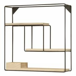 Boltze Wandregal Tjorge II - Metall - Schwarz / Braun