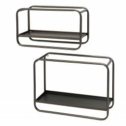 Boltze Wandregal Bruni (2er-Set) - Metall - Braun