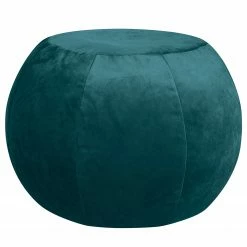 SITTING POINT Pouf Plump Veluto - Samt - Petrol