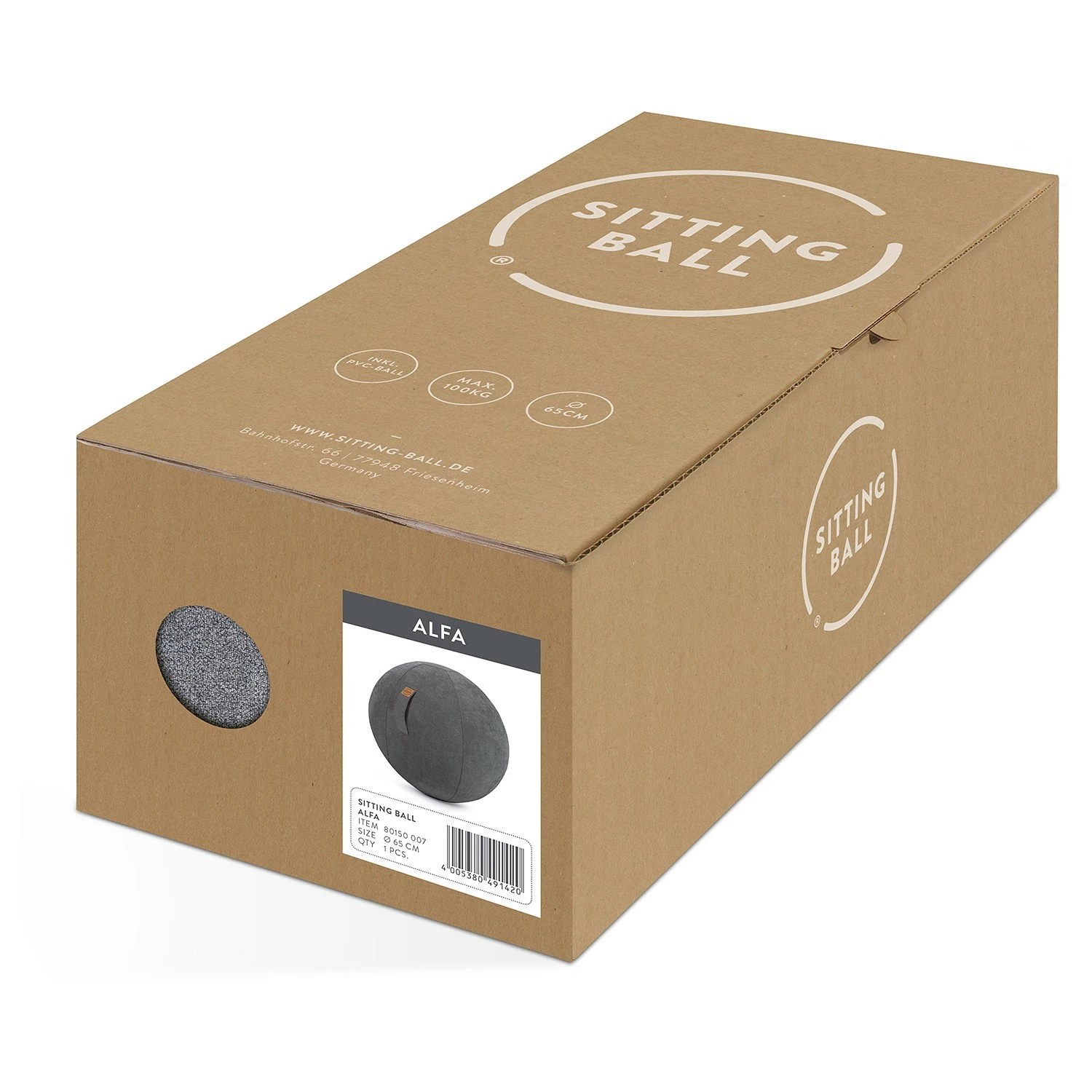 SittingBall Sitzball Alfa - Velorus / PVC - Anthrazit 4 SittingBall Sitzball Alfa - Velorus / PVC - Anthrazit – Bild 4