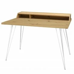 Furnitive Schreibtisch Unieux III - Asteiche Dekor - Weiß