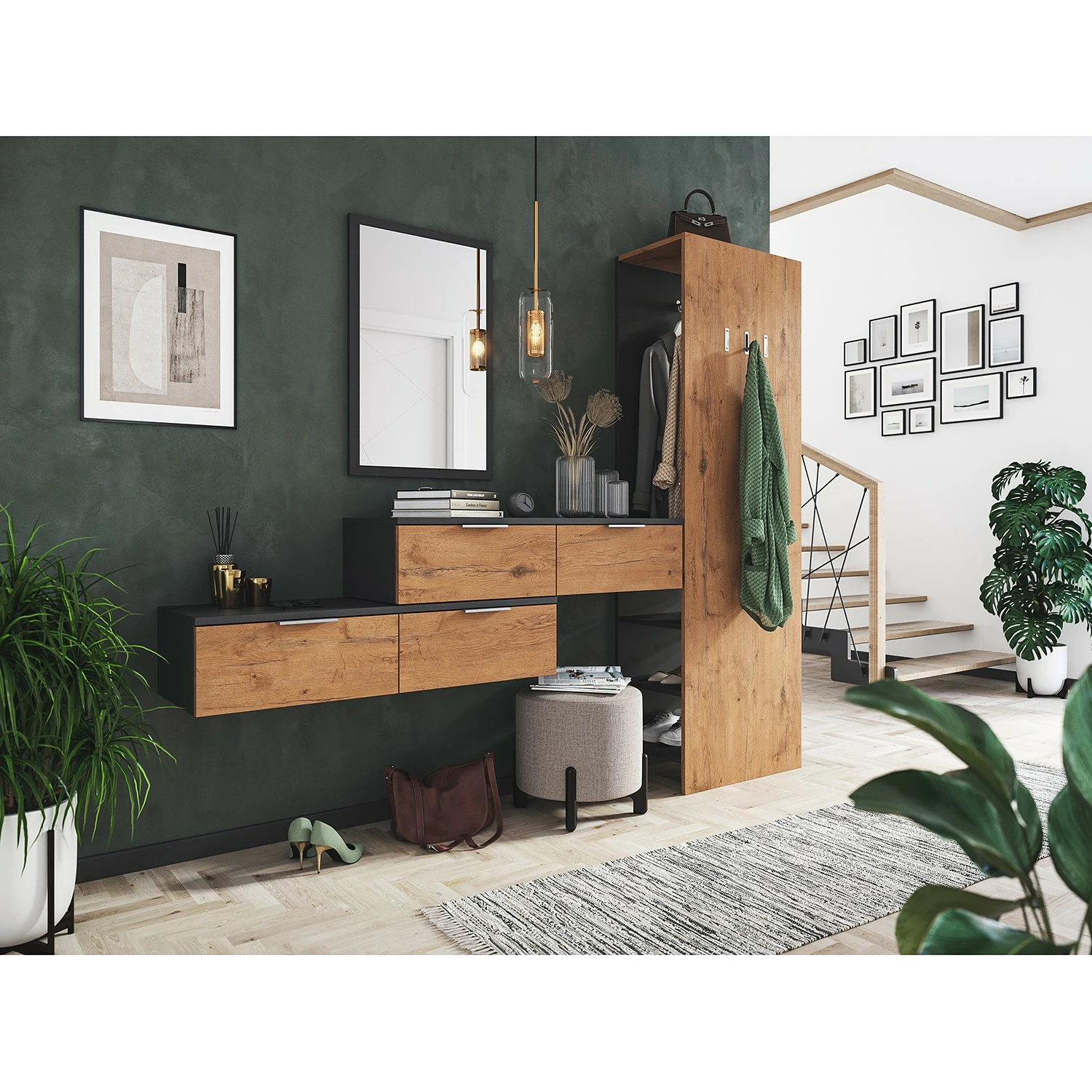 Posseik Kommode Asker II - Eiche Artisan Dekor / Anthrazit - Höhe: 23 cm 2 Posseik Kommode Asker II - Eiche Artisan Dekor / Anthrazit - Höhe: 23 cm – Bild 2