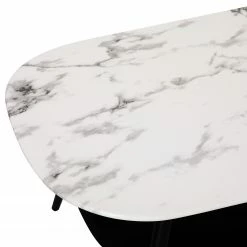 Red Living Couchtisch Ladis - Glas / Metall - Marmor Weiß Dekor / Schwarz -Wohnzimmermöbel boutique en ligne 1000273488 210615 13505700044 DETAILS P000000001000273488