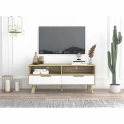 Norrwood TV-Lowboard Ibo - Weiß / Eiche Artisan Dekor -Wohnzimmermöbel boutique en ligne 1000273489 210615 13505800072 MOOD DETAILS P000000001000273489 mood