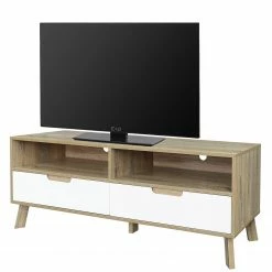 Norrwood TV-Lowboard Ibo - Weiß / Eiche Artisan Dekor