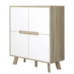 Norrwood Kommode Ibo - Weiß / Eiche Artisan Dekor