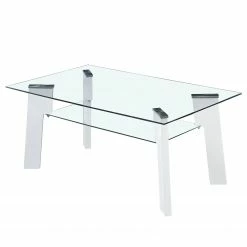 Loftscape Couchtisch Aken - Glas - Hochglanz Weiß