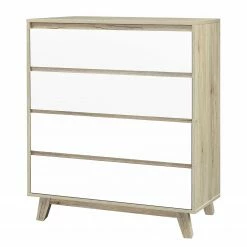 Norrwood Kommode Jano I - Weiß / Eiche Artisan Dekor