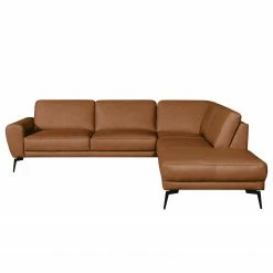Loftscape Ecksofa Kerman - Echtleder - Echtleder Nadra: Cognac - Ottomane davorstehend rechts - Schwarz -Wohnzimmermöbel boutique en ligne 1000274410 210721 14004800137 DETAILS P000000001000274410