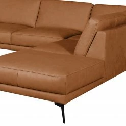 Loftscape Ecksofa Kerman - Echtleder - Echtleder Nadra: Cognac - Ottomane davorstehend rechts - Schwarz -Wohnzimmermöbel boutique en ligne 1000274410 210721 14005400141 DETAILS P000000001000274410