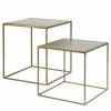 Red Living Beistelltisch Goon (2er-Set) - Metall - Antik Gold